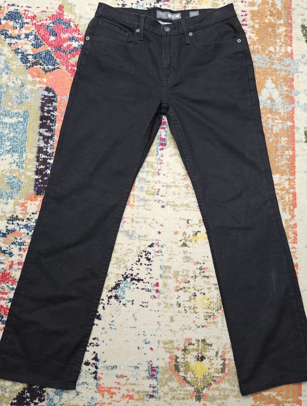 BKE Buckle Jake Men's Bootleg Denim Jeans Size 36L Measures 36 x 34 Black